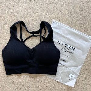 NVGTN Black Galaxy Ribbed Bra